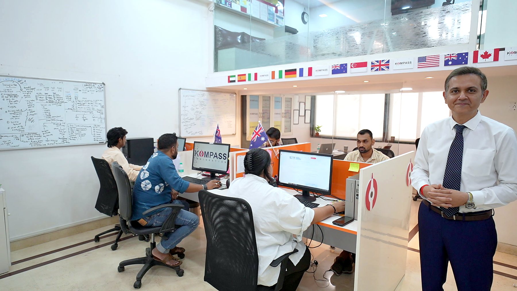 Sumit Kumar with the Kompass team at work
